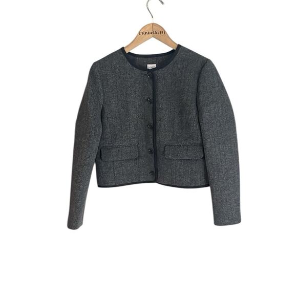 J.Crew Wool-blend Herringbone Lady Jacket Heathered Grey Herringbone - Picture 2 of 15